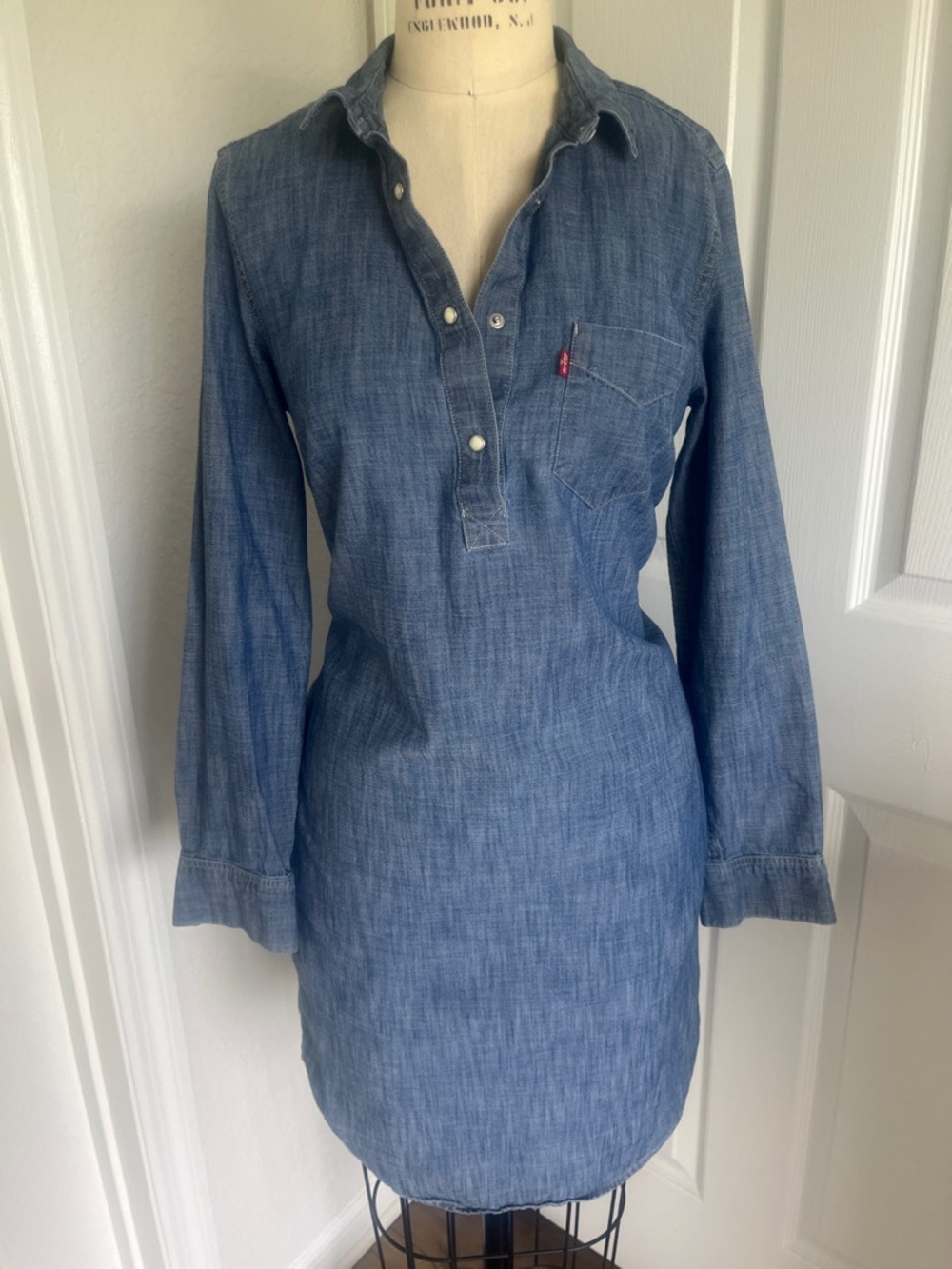 Levi's 100% Cotton Blue Denim Shirt Dress